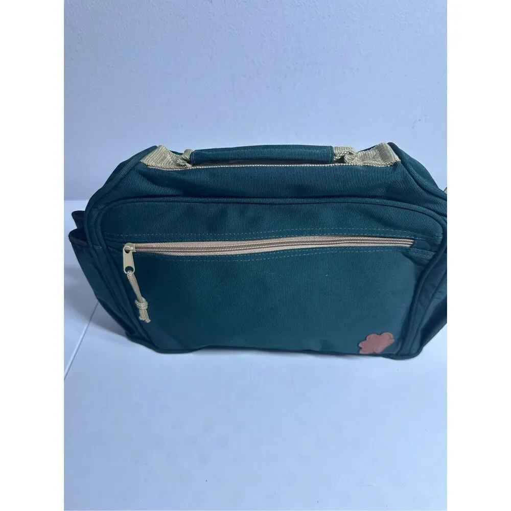 Travelin' Tales by Just Bepaws Pet Travel Bag Green Brown Tan 15